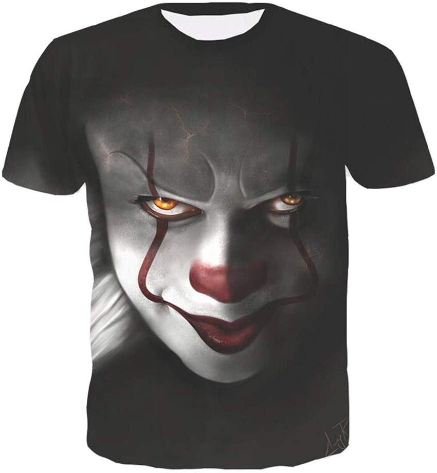 Men's T Shirt Short Sleeve 3D Print Clown Shirts Funny Style3