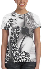 NancyA Women's Shania Twain Now Design 3D Printed Short Sleeve Tshirts Black Nature
