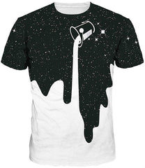 Unisex 3D Print Short Sleeve T Shirt Tees Tops For Men Women S 3Xl Pouring Milk