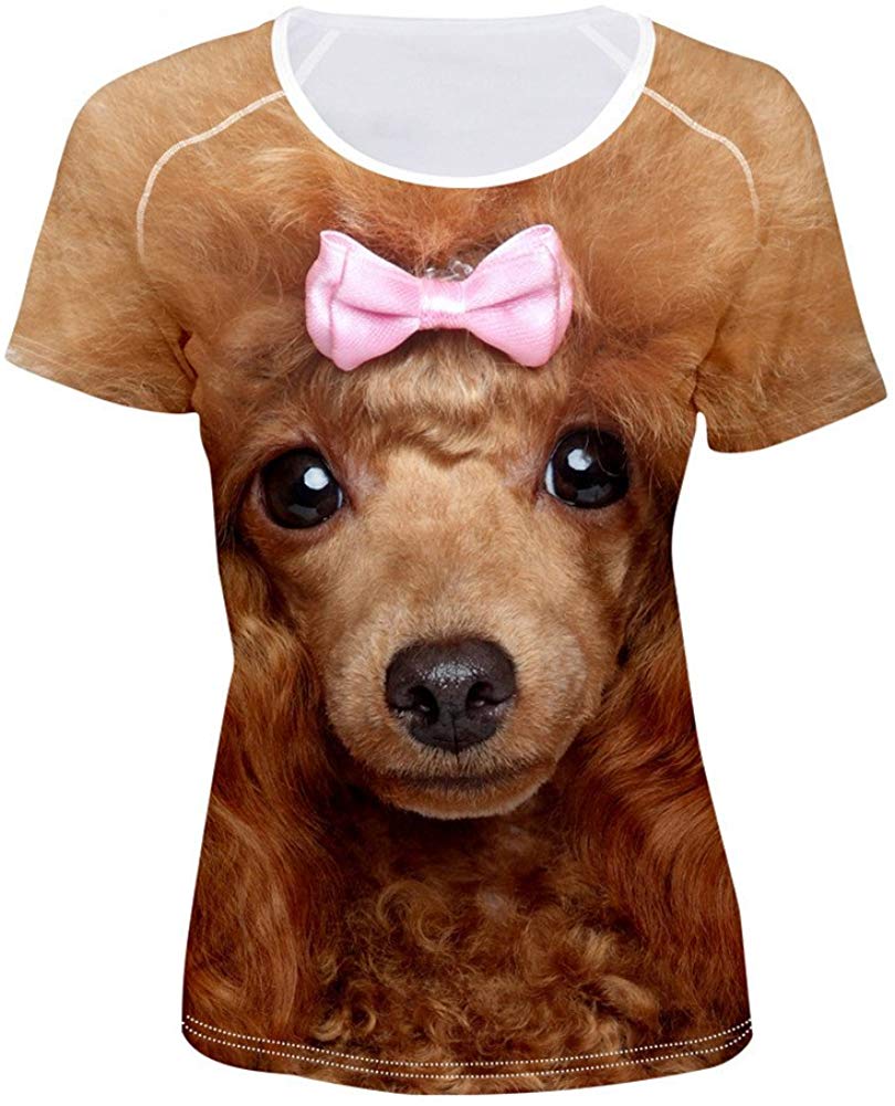 Women' Girl's T Shirt with Animl Cat Dog Print Dog 1