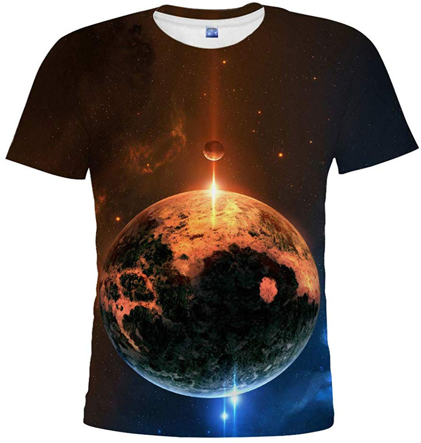 Unisex 3D Print Tshirts Short Sleeve Cool Graphic Tees for Women Men Yellow 1