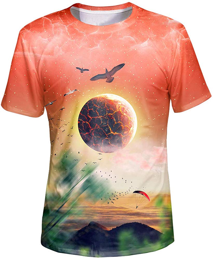 Unisex 3D Graphic T Shirt Colorful Design Short Sleeve Crewneck Digital Tee for Young Design31