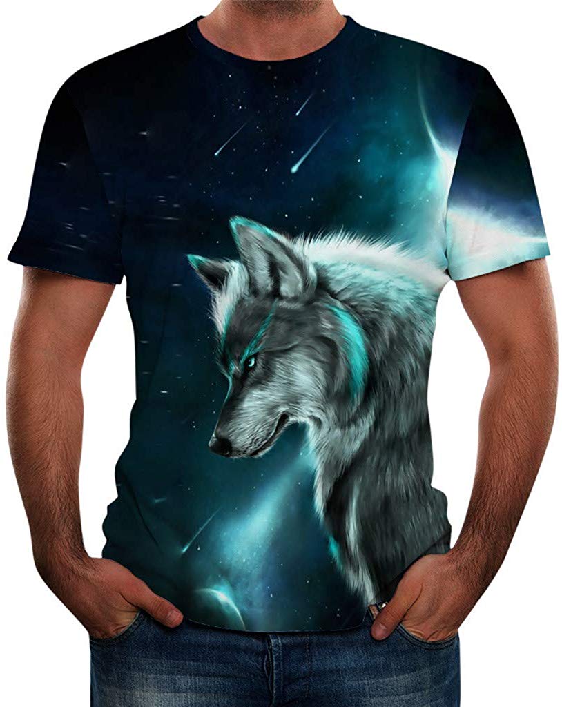 Men Summer New Full 3D Printed T Shirt Plus Size S 3XL Cool Printing Top Blouse White