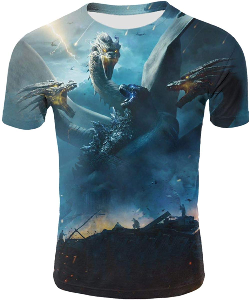 God Zilla 2 King Of The Monsters Mens Boys Girls 3D Printed s Tshirts Godz15
