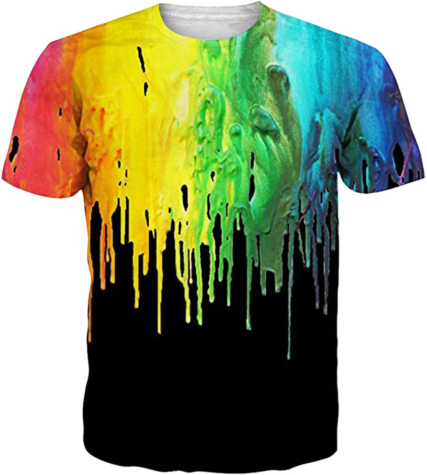 Unisex Cool Novelty 3D Graphic Print T Shirts Summer Short Sleeve Crewneck Tees Casual Tops Spalsh 2