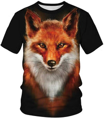 Unisex Men Women Stylish 3D Printed Graphic Short Sleeve T Shirts Tops Fox 2