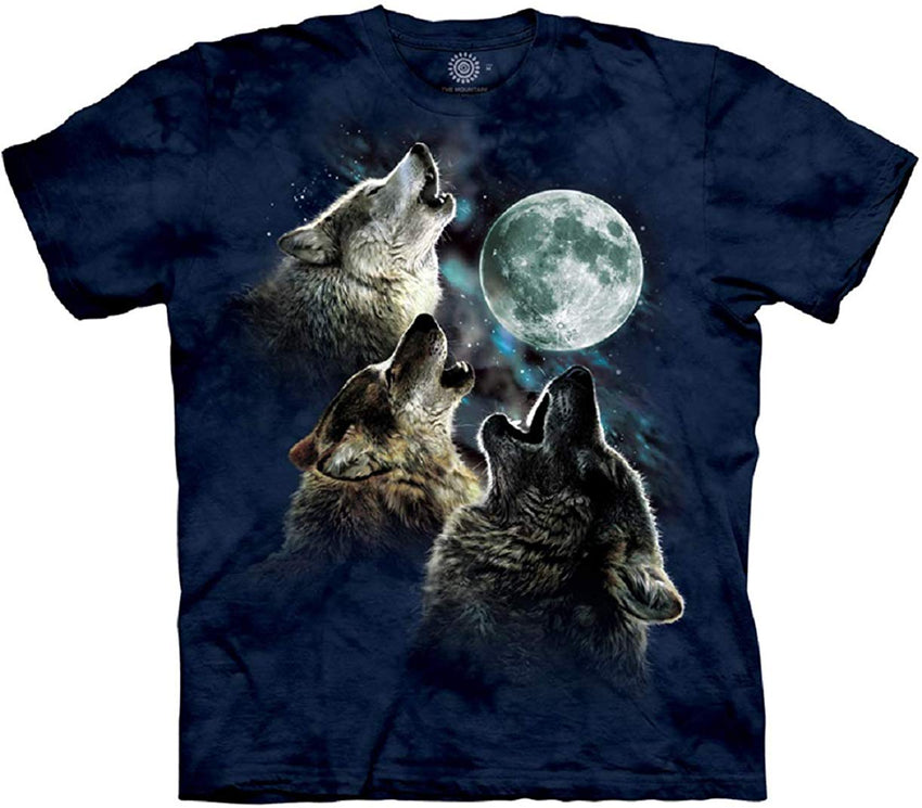 Men's Three Wolf Moon Short Sleeve Tee Blue