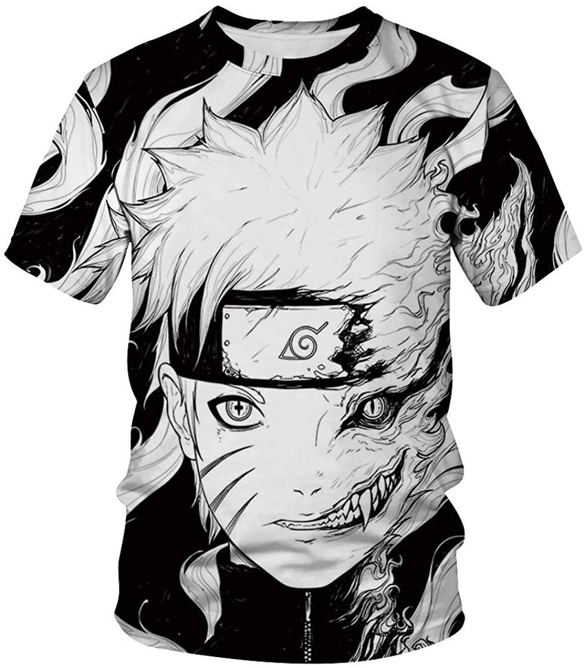 Men Naruto 3D Print Short Sleeve Pullover Regular Fit T Shirt Color 13