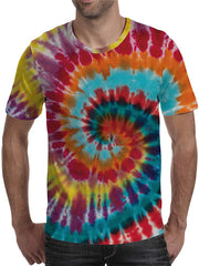 Unisex 3D Printed Tie Dye Creative Funny Summer Casual Short Sleeve T Shirts Tees T03759