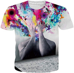Unisex T Shirts 3D Printed Cool Graphic Tees Funny Casual Short Sleeve Tops M XXL Paint