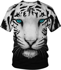 Unisex T Shirt 3D Pattern Print Novelty Short Sleeve Sports Fitness Summer Tee 002eye Tiger b