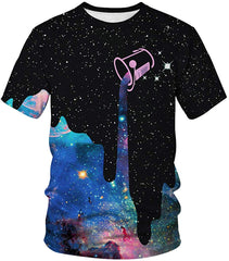 Unisex Men Women Stylish 3D Printed Graphic Short Sleeve T Shirts Tops Starry Sky