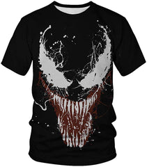 3D Unisex 3D Printed Spiderman Venom Villain Skull T shirt Funny Bule shirt