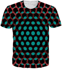 Unisex Cool Novelty 3D Graphic Print T Shirts Summer Short Sleeve Crewneck Tees Casual Tops Honeycomb
