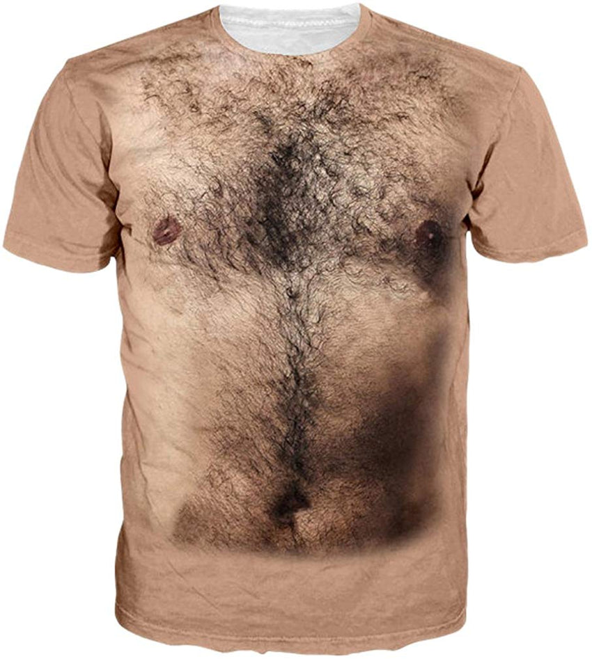 Unisex 3D Printed Funny T Shirts Casual Cool Summer Short Sleeve Tees 2019 A0 chest Hairy