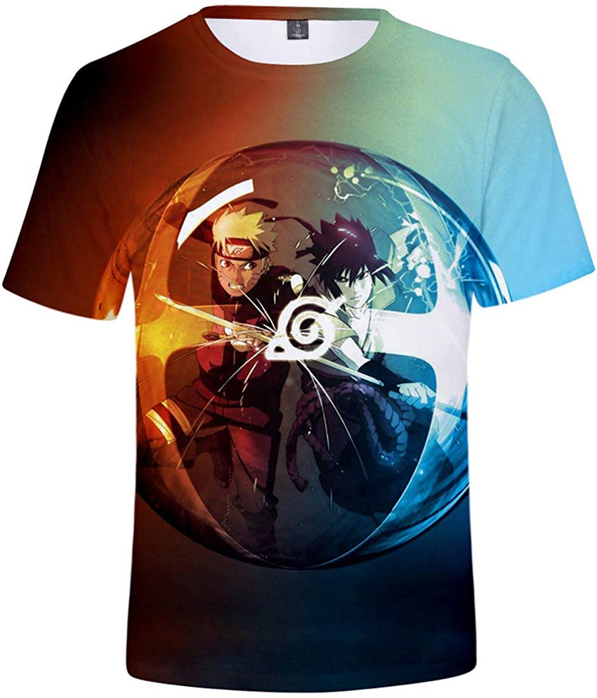 Unisex Novelty Tee Tops 3D Printed with The Japanese Anime Naruto T Shirts for Men Women Glass Ball
