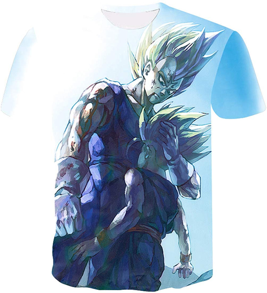 Men's Novelty T Shirts 3D Printing Tee Tops with Dragon Ball Hug