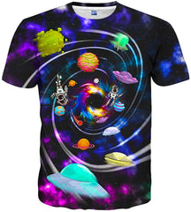 Unisex Casual 3D Print Short Sleeve T Shirt Tees Purple
