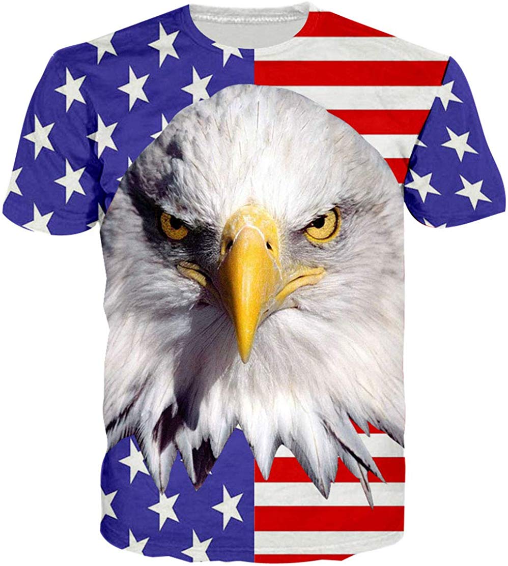 Unisex Short Sleeve T Shirts 3D Novelty Print Casual Funny Graphic Tees S 3XL Flag 2
