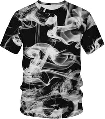 Unisex Men Women Stylish 3D Printed Graphic Short Sleeve T Shirts Tops Smog