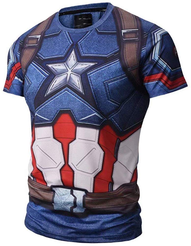 Mens Sport Compression Shirt Men Fit Tight Bodybuilding T Shirts Tops Color C