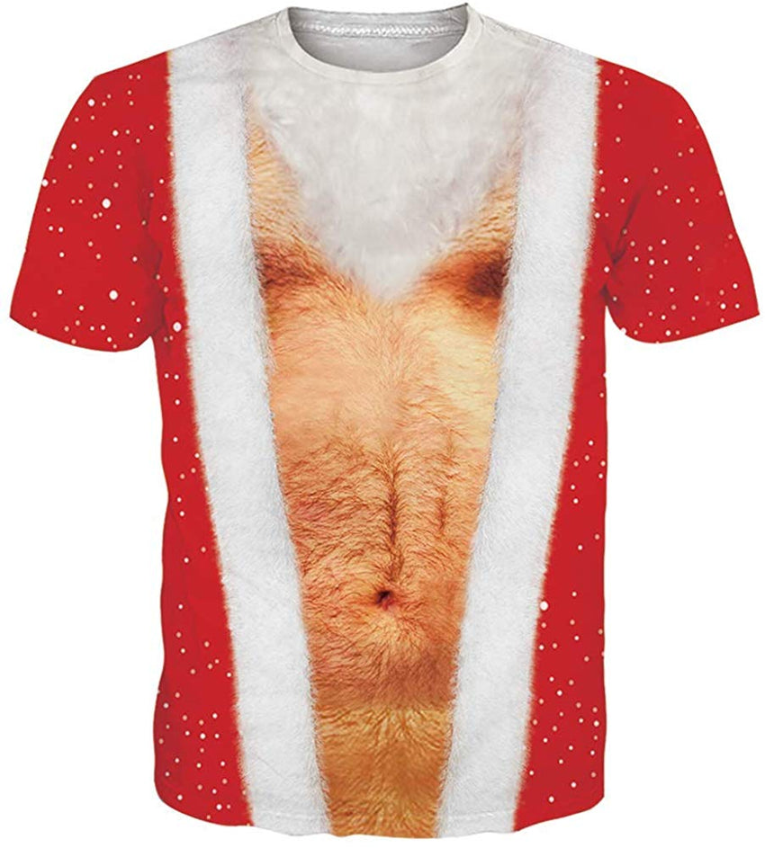 Unisex Personalized Novelty 3D Printed T Shirts Short Sleeve Tops Tees Ugly Christmas 1
