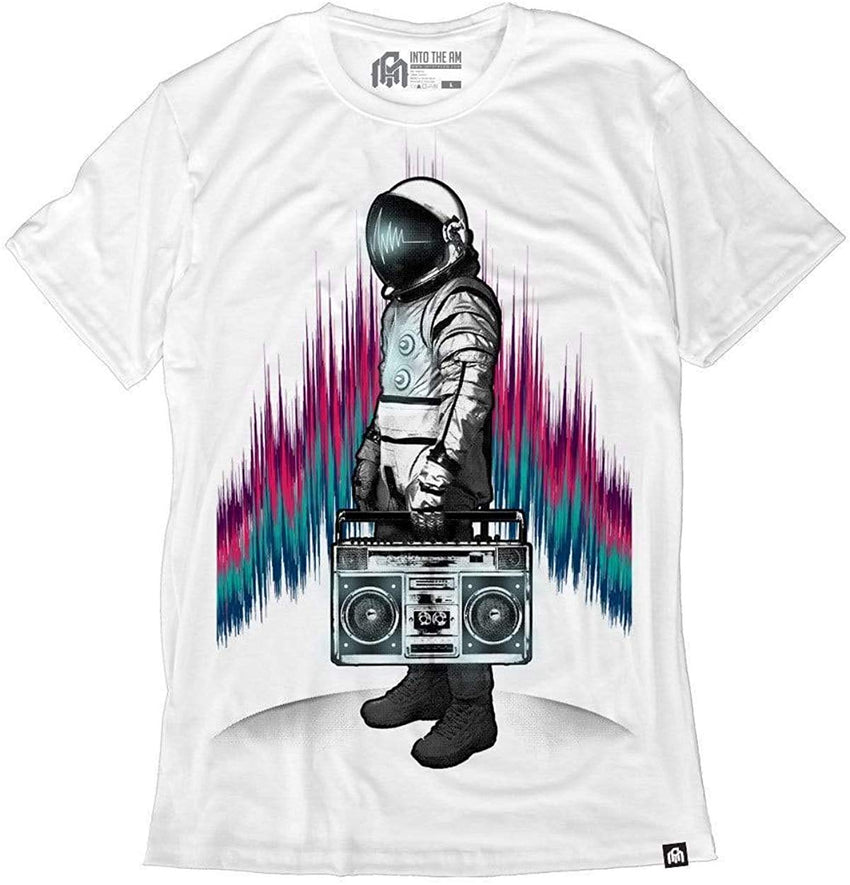 Men's Casual Short Sleeve Graphic Tee Shirts Astroblaster White