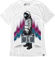 Men's Casual Short Sleeve Graphic Tee Shirts Astroblaster White