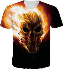Mens T Shirts 3D Graphic Short Sleeve Tees Funny Printed Summer Tops Gold Skull 1