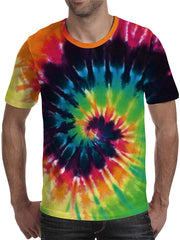 Unisex 3D Printed Tie Dye Creative Funny Summer Casual Short Sleeve T Shirts Tees T03739
