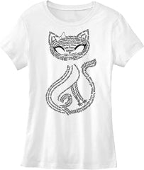 Vintage Cute Sassy Cat Kitty Print t Shirts for Women Letter Cat White