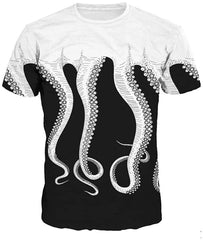 Sanatty Unisex Womens Mens Summer T Shirts Graphic 3D Galaxy T Shirts Tops Couple Tees Octopus