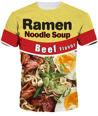 Fashion 3D Print Shirts for Men and Women Beef Noodle