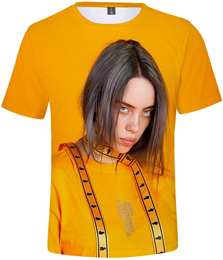 Women 3D Printed T Shirt Casual Tees for Music Fans Yellow 04