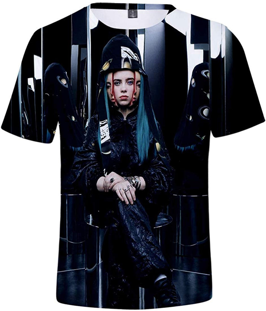 Women 3D Printed T Shirt Casual Tees for Music Fans A Black 04