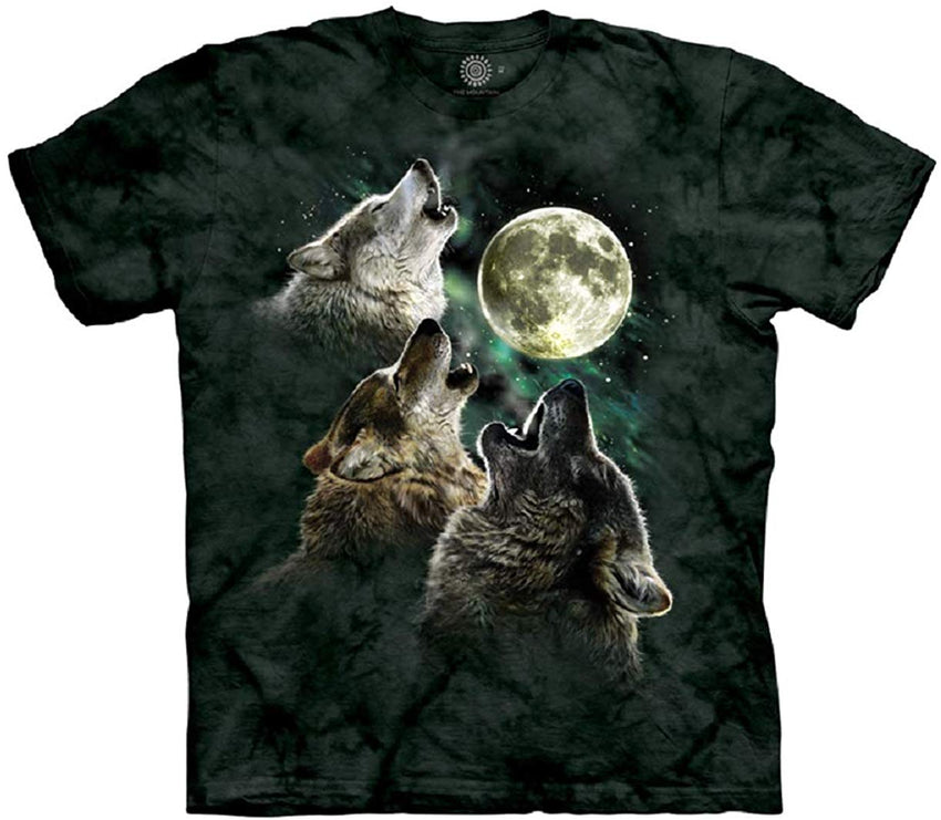 Men's Three Wolf Moon Short Sleeve Tee Dark Green