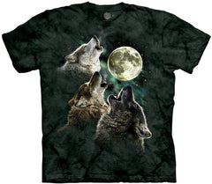 Men's Three Wolf Moon Short Sleeve Tee Dark Green