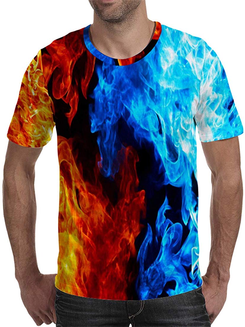 Unisex 3D Printed Tie Dye Creative Funny Summer Casual Short Sleeve T Shirts Tees T03314