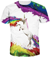 Unisex 3D Cartoon Printed T Shirt Short Sleeve Funny Couple Tees Horse