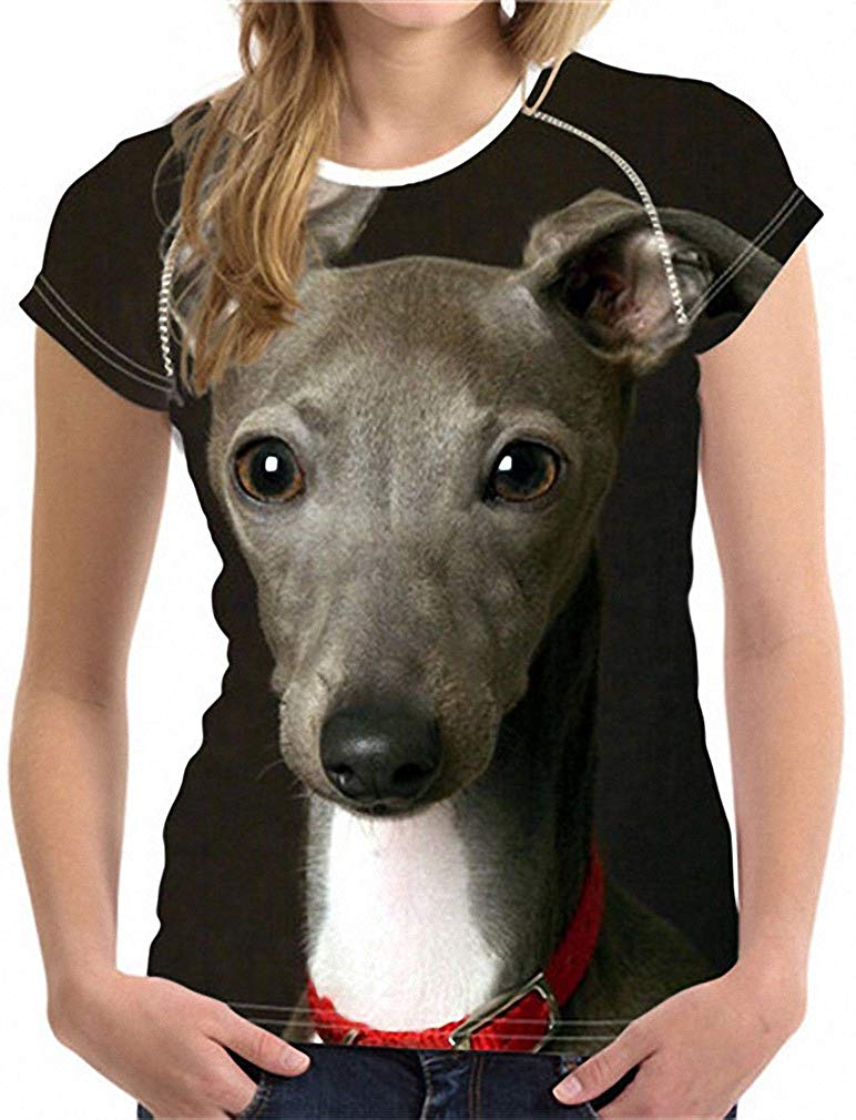 Unisex 3D Printed T Shirt Dark Grey Italian Greyhound Dog O Neck Animal Tops Y0819bv