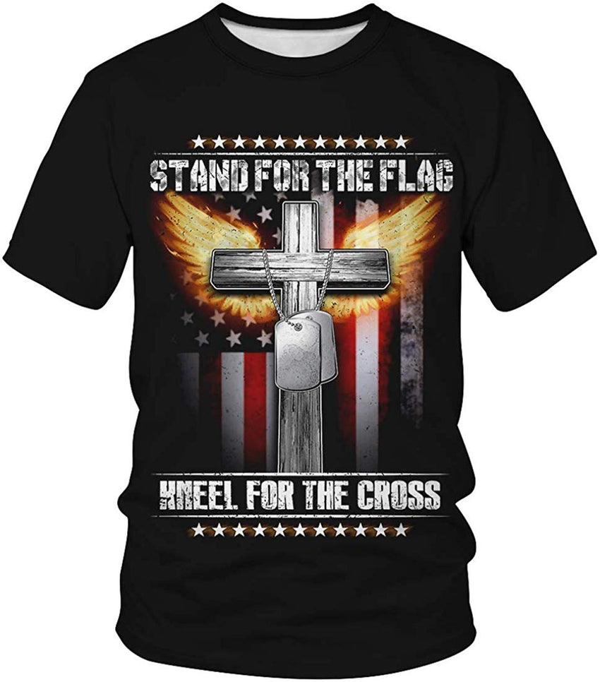 Men's T shirt Casual Tee 3D Unisex Digital Print Graphic Short Sleeves Cross 1