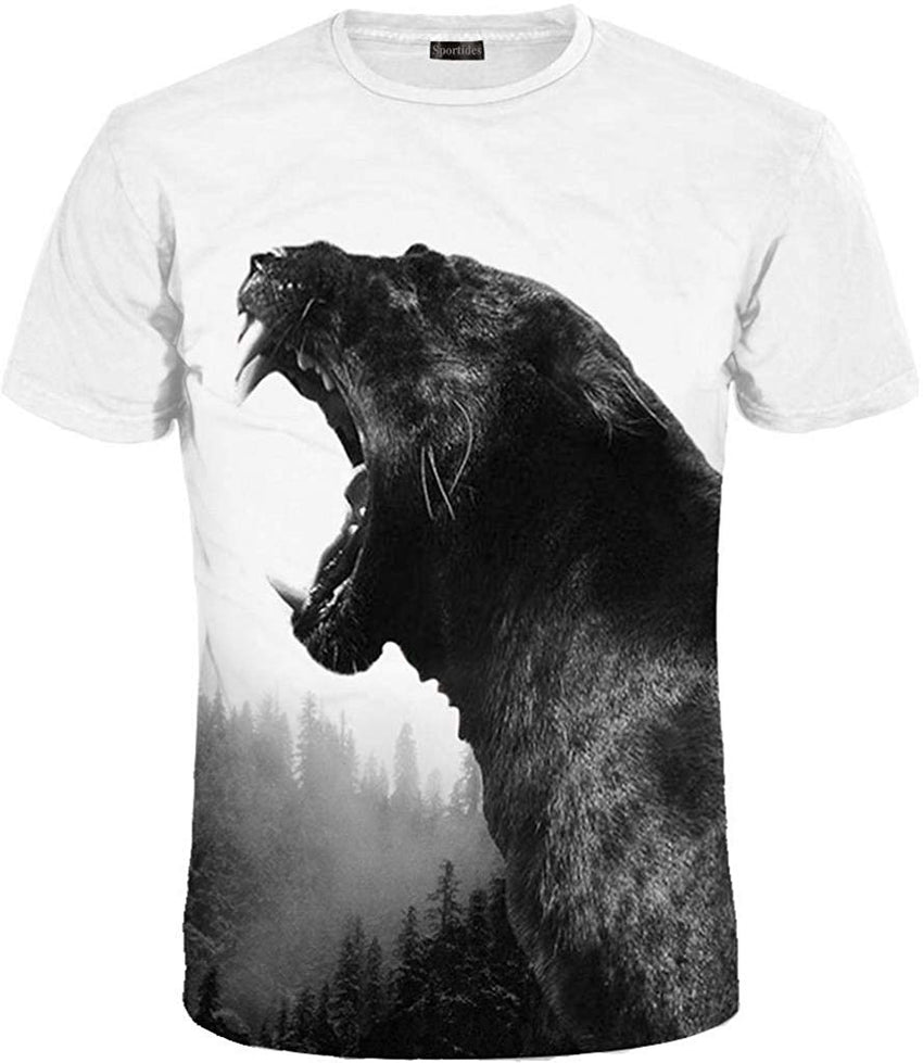 Unisex Men Women Realistic 3D Digital Print Couples Short Sleeve T Shirts Casual Tees LYT091 Lyt116 white