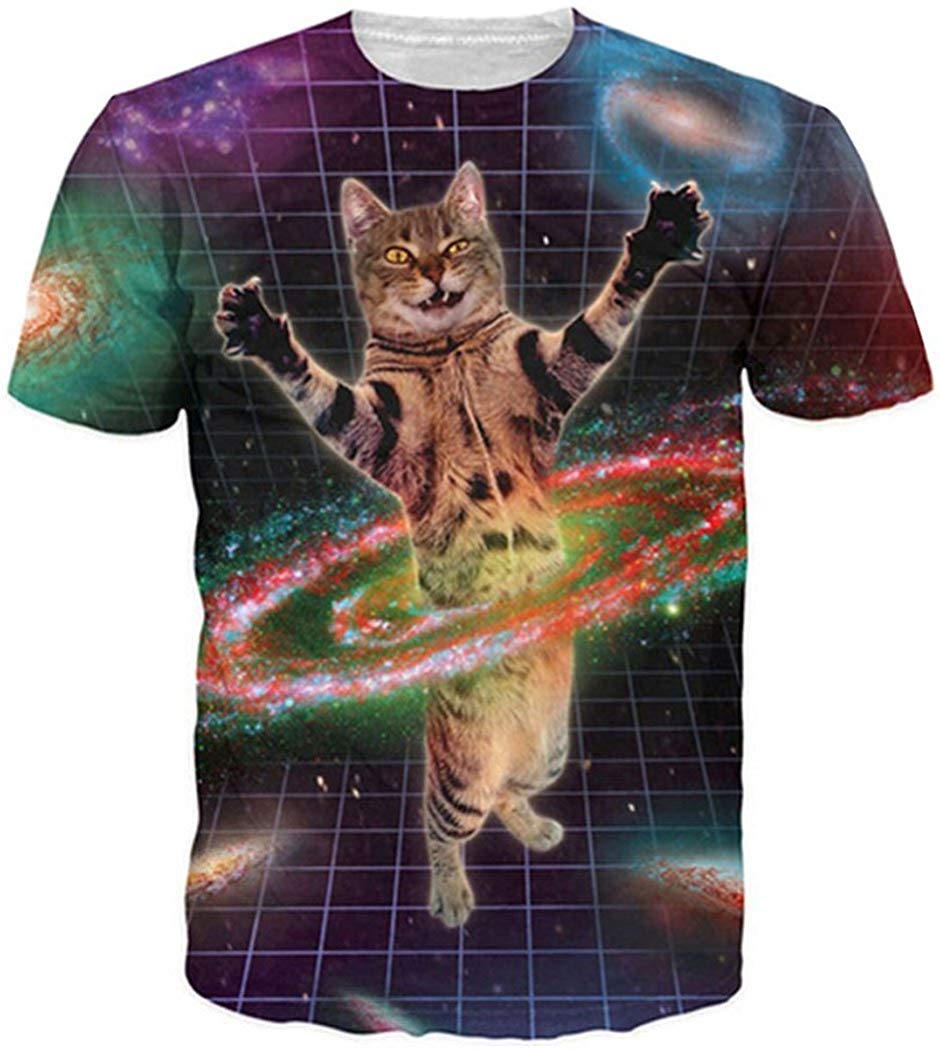 3D Print Shirt Hipster Unisex Men Women Clothing Tops Swag T Shirt Hula Cat