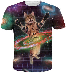 3D Print Shirt Hipster Unisex Men Women Clothing Tops Swag T Shirt Hula Cat