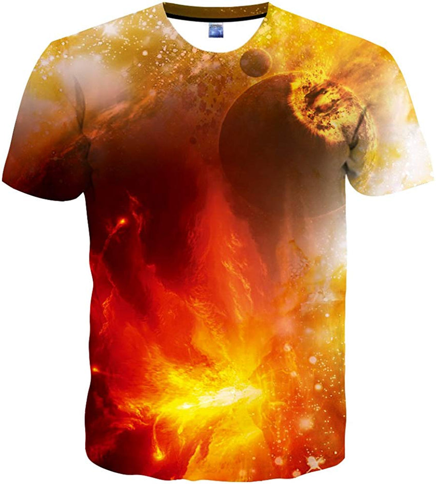 Unisex 3D Pattern Printed Casual Short Sleeve T Shirts Tees Multi color15