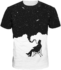 Men's Colorful 3D Animal Galaxy Print T Shirt Short Sleeve Fashion Casual Tees Smoker Man