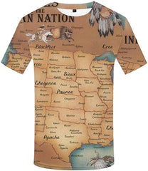 Unisex 3D Printed Creative Graphic Short Sleeved Soft T Shirt for Men Tee Native American