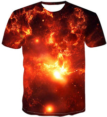 Men Casual Shirts Sexy Women Printing 3D T Shirt Universe