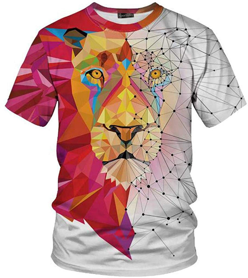 Unisex Men Women Casual 3D Printed Short Sleeves Couple T Shirt Tee LYT001 Lyt001 white
