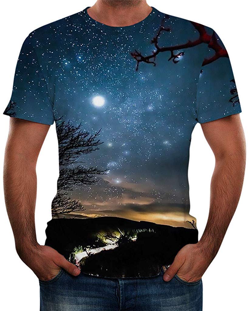 Men Summer New Full 3D Printed T Shirt Plus Size S 3XL Cool Printing Top Blouse Navy